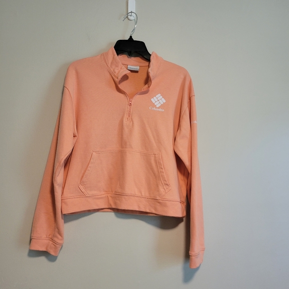 Columbia Coral Half-Zip Sweatshirt Woman's Size Large - Picture 1 of 4